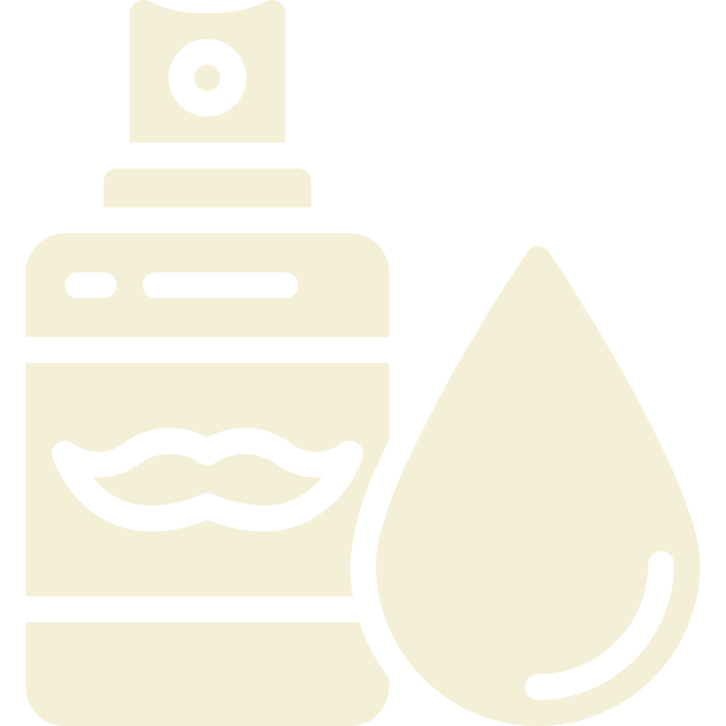 A bottle of beard oil with a large drop