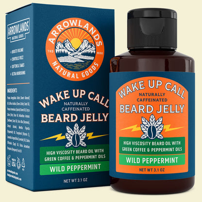 Wake Up Call Beard Jelly - Wild Peppermint box and bottle